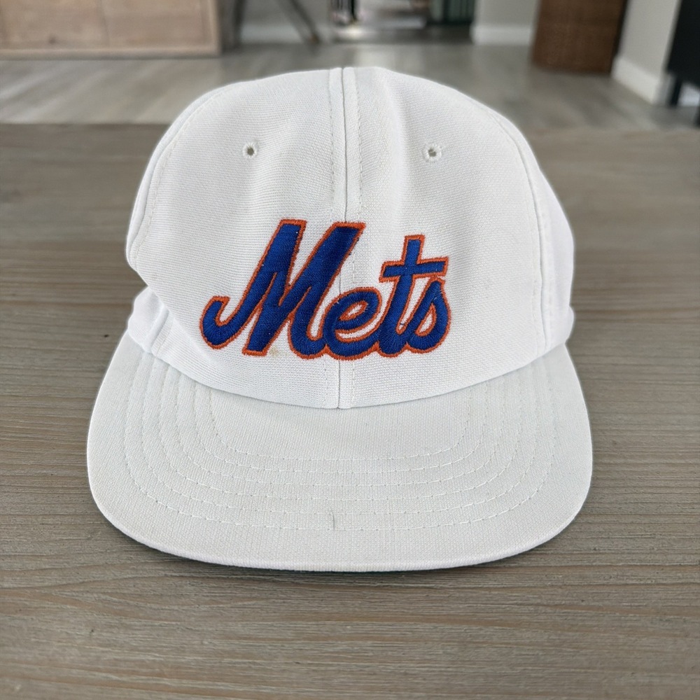 Vintage New York Mets Script Snapback Baby Ruth Butterfinger Hat Cap 80s MLB